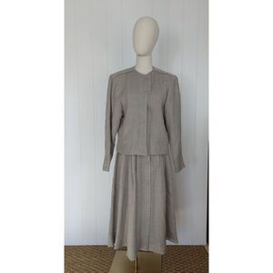 3 pcs 80's Simone Alexander for Patty Woodard Wool Skirt Suit & Pants - Tan